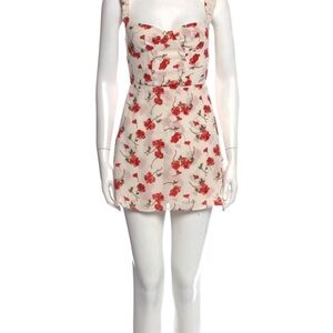 Reformation Red Floral Mini Dress XS coquette Rare Print sold out